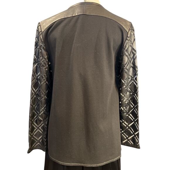 Grayse Blace Lattice Leather Cutout Jacket Size M Black Maximalist Artsy Unique - Picture 3 of 10